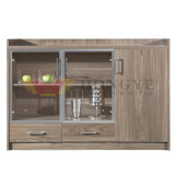 Modern Hotel Furniture Wooden Tea Cabinet with Glass Doors (HY-C07)