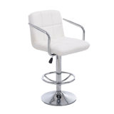 White PU Leather Swivel Bar Stool with Stable Base Fashion 360 Turn Around Dental Stool for Office Chair