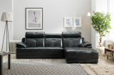 European Modern L Shape Sectional Leather Sofa with Headrest