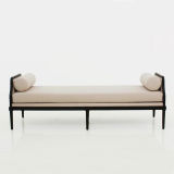 Wooden Frame Fabric Upholstery Bolster Bench Long Ottoman Bed End Foot Stool