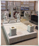 White Marble for Cross Headstone Gravestone Memorial Park Cemetery Monuments