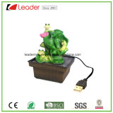 Polyresin Water Fountain Frog Figurines with USB Charged for Table Decoration