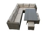 New 9 Seater Garden Wicker Corner Sofa Set