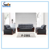 Office Furniture Black Leather Sectional Sofa (KBF F2301)
