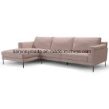 MID-Century Modern Furniture Pink Genuine Leather Sofa Set