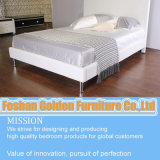 Elegant White Faux Leather Bed