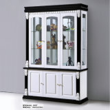 Modern White Black Wood Glass Wine Storage Display Cabinet
