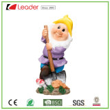 Adorable Polyresin Garden Gnome Statue with a Spade for Home Decoration and Outdoor Ornaments