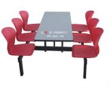 MDF Fast Food Table Chair Set, Plastic Chair with MDF Table for School Cateen