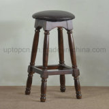 Solid Wooden Round High Bar Chair for Bistro (SP-HBC253)