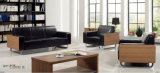 Modern Wooden and Leather Waiting Room Sectional Office Sofa