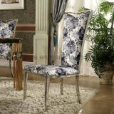 Modern Stainless Steel Frame Fabric Cushion Dining Chair