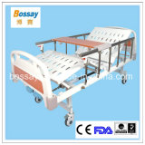Wooden Color Manual Hospital Bed with 2 Cranks Medical Bed