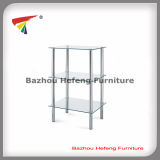 Clear Tempered Metal Glass Side Table (C14)