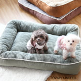 Washable Soft Flocked Dog Cushion Velvet Pet Beds