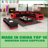 Home Furniture Leisure Leather Sofa Set with Wood