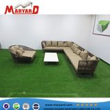 Durable Garden Balcony UV-Resistace Patio Rope Sofa Set Outdoor Furniture with Fabric Cushions