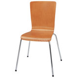 Stackable Fast Food Cafeteria Bent Plywood Dining Chair (WD-06003)
