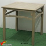 Natural Brown Chic Cottage Antique Dining Table Square Wood