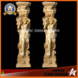 Beige Marble Figure Column Granite Roman Column for Decoration (NS-11C09)