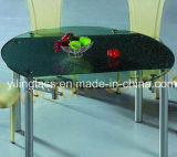 Clear Tempered Pattern Color Printed Glass Bar Table