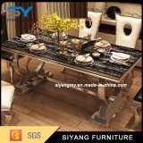 Restaurant Furniture Metal Leg Marble Dining Table for Hotel