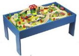 Multi-Activity Wooden Train Table for Train Set Toy