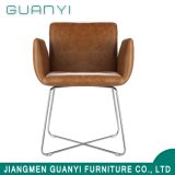 Modern Leisure PU Leather Seat Chair and Back Chormed Legs