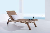 Cheap Patio Wicker Sun Lounger / Plastic Rattan Single Chaise Lounge