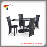 New Style Glass Table with Chairs for Dining Room (DT059)