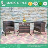 Rattan Dining Set Patio Wicker Coffee Table Cafe Wicker Coffee Chair (Magic Style)