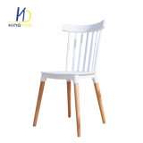 New Design Plastic Back Seat Wood Legs Dining Chair for Restaurant