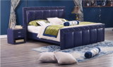 China OEM Wooden Frame Upholstered Leather Bed for Home Furniture