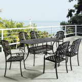 Outdoor Garden Furniture Rectangle Cast Aluminum Table with Chair (YTA916&YTD919)