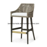 Aluminum Frame Synthetic Rattan Woven Counter Height Outdoor Bar Stools