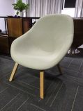 Fire Resistance Fiberglass Shell Waiting Lounge Chair with Wood Base