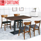 Most Popular Modern Industrial Wooden Restaurant Dining Table Set 4 Chairs (FOH-BCA16)