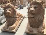 Handmade Natural Stone African Wiildlife Sculpture Granite Marble Ancient Lion Statues