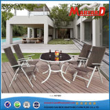 Garden Oval Table and Foldable PE Rattan Chair