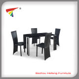 Noble Style Glass Dining Table Set (DT079)