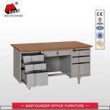 Wooden Office Metal Furniture Workstation Normal Use 6 Drawer Melamine Board Desk Table
