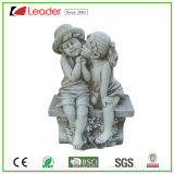 Fashionable Polyresin Angel Boy and Girl on Bench Garden Statue for Outdoor Decoration, Your Own Angel Sculpture Are Welcome