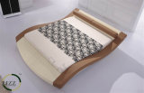 Modern Design Wave Shape Wooden King Size Bed