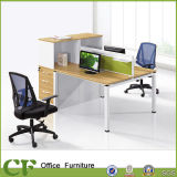 Straight 2 Person Office Desk with Fabric Partition