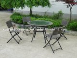Five Pieces of Rattan Folding Chair + 1PCS Covines Round Table