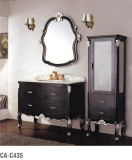 Classic Soild Wood Washroom Furniture Cabinet with Basin Ca-C435