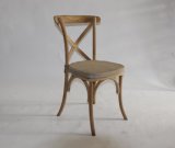 Solid Oak Wood Antique Style Cross X Back Dining Chairs
