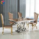 Stainless Steel Marble Top Dining Room Furniture Hly-St34