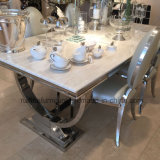Mirrored Dining Table Set Tempered Glass Hotel Furniture