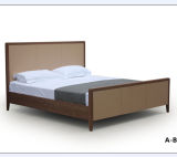 Modern Style Hotel Used Solid Wood Frame Fabric King Size Bed